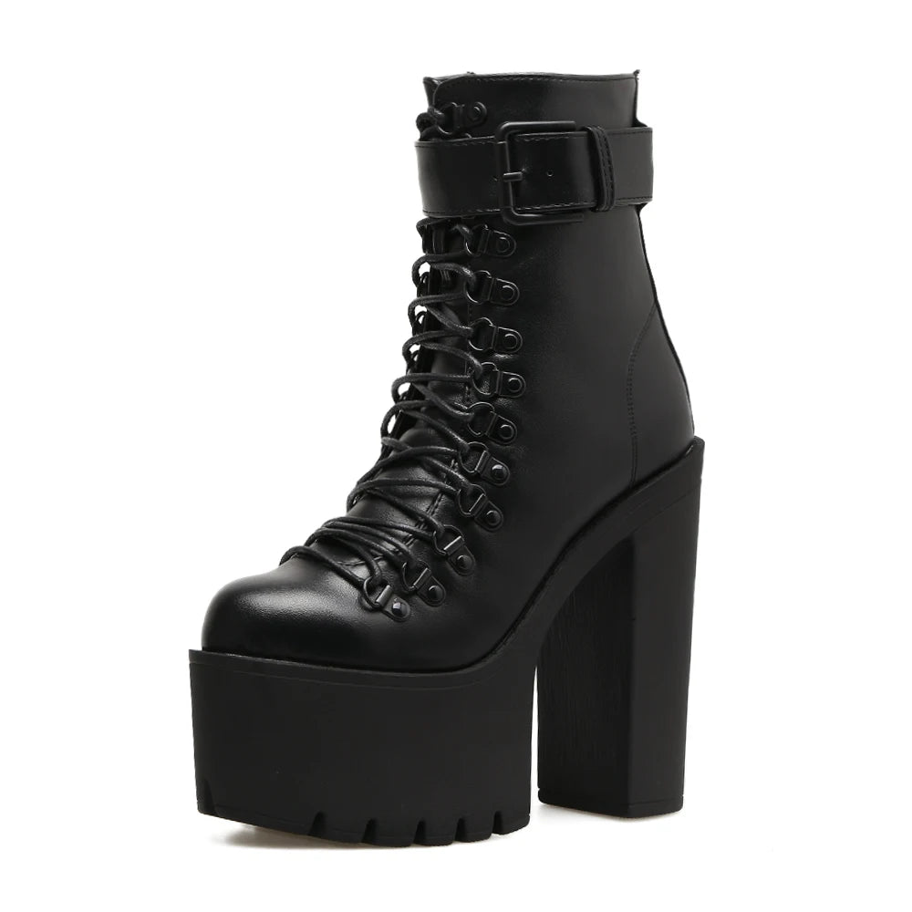 Damskie platformy buty na grubym obcasie