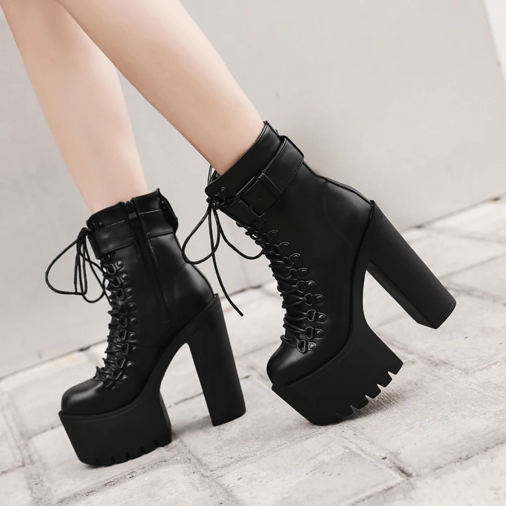 Damskie platformy buty na grubym obcasie