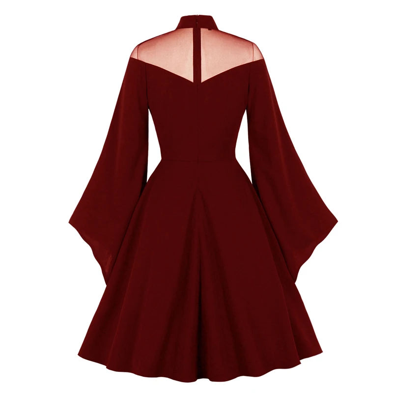 Gothic evening dress red
