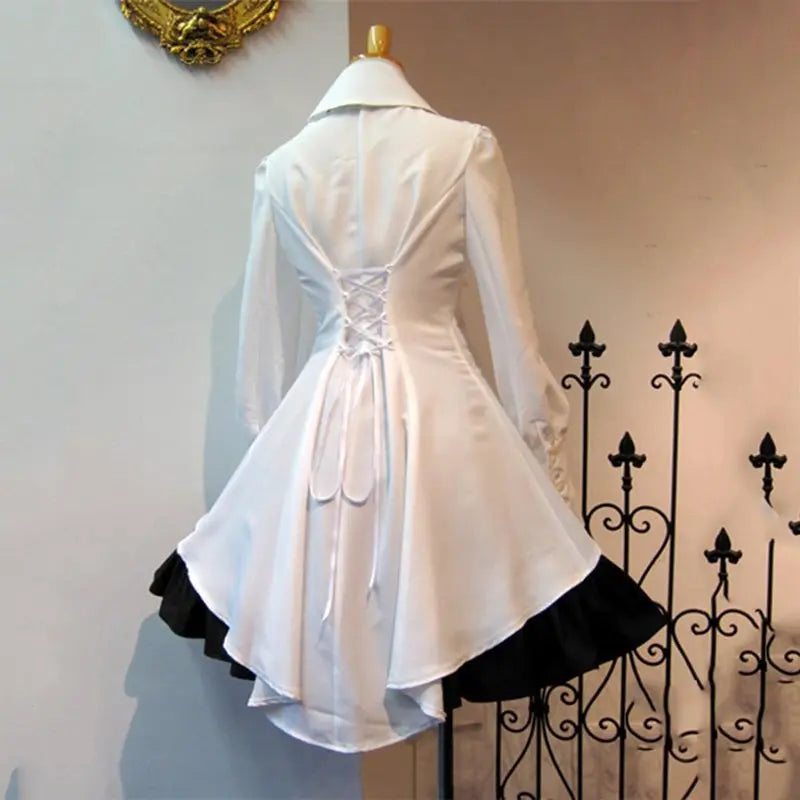 Elegant Gothic Lolita Dress - Black and White