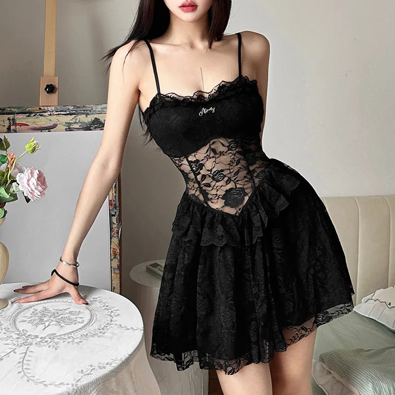 Dark Lace Gothic Dress
