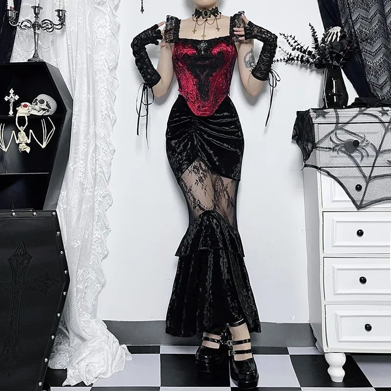 Lace Gothic Skirt - Black
