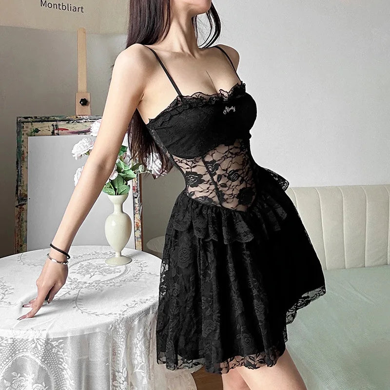 Dark Lace Gothic Dress