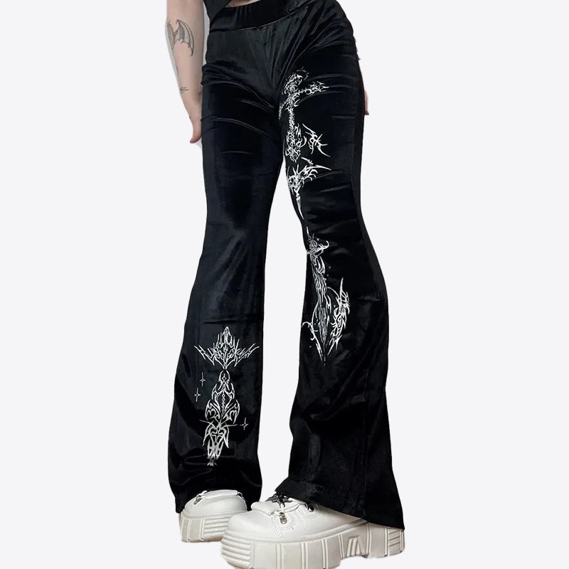 Pantalón gótico de terciopelo