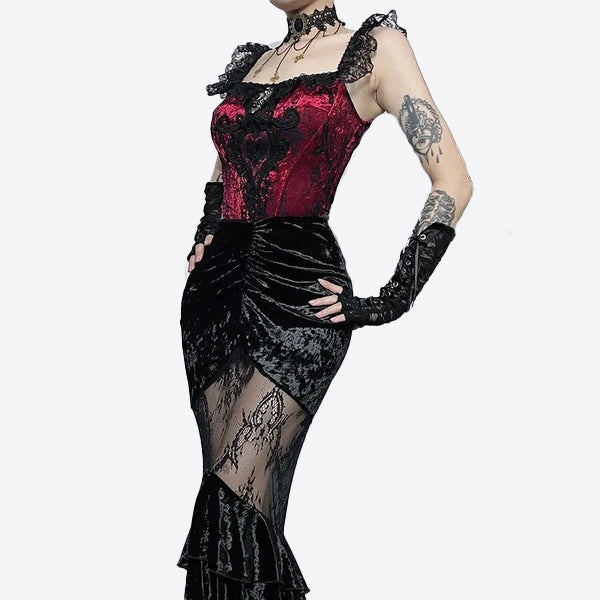 Lace Gothic Skirt - Black
