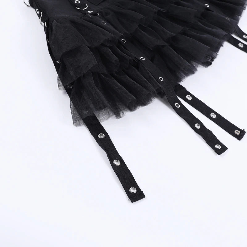 Pleated Gothic Skirt with Chains