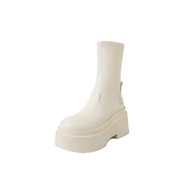 White Gothic Ankle Boots