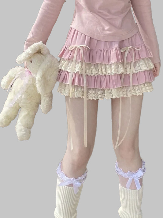 Krótka spódniczka japońska wersja różowa