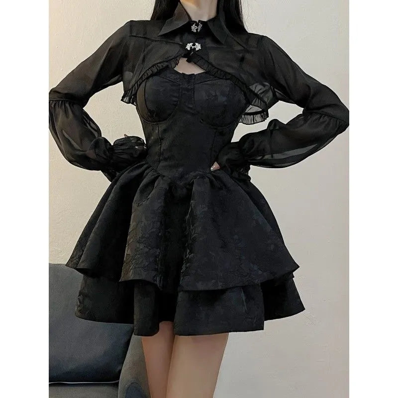 Czarna sukienka gotycka Lolita