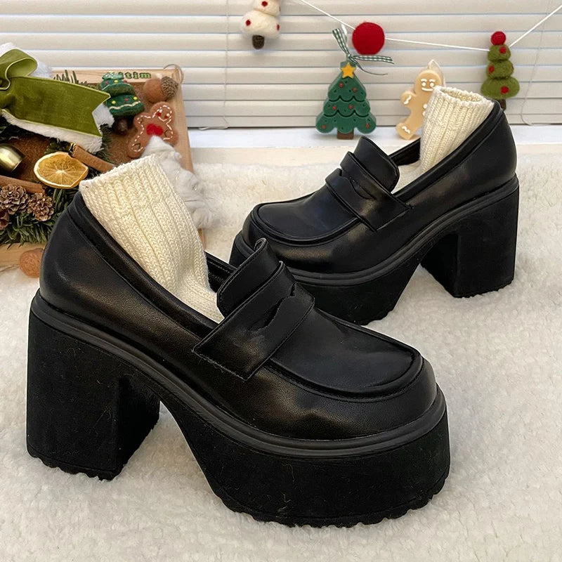 Zapatos con plataforma Spring - negro mate