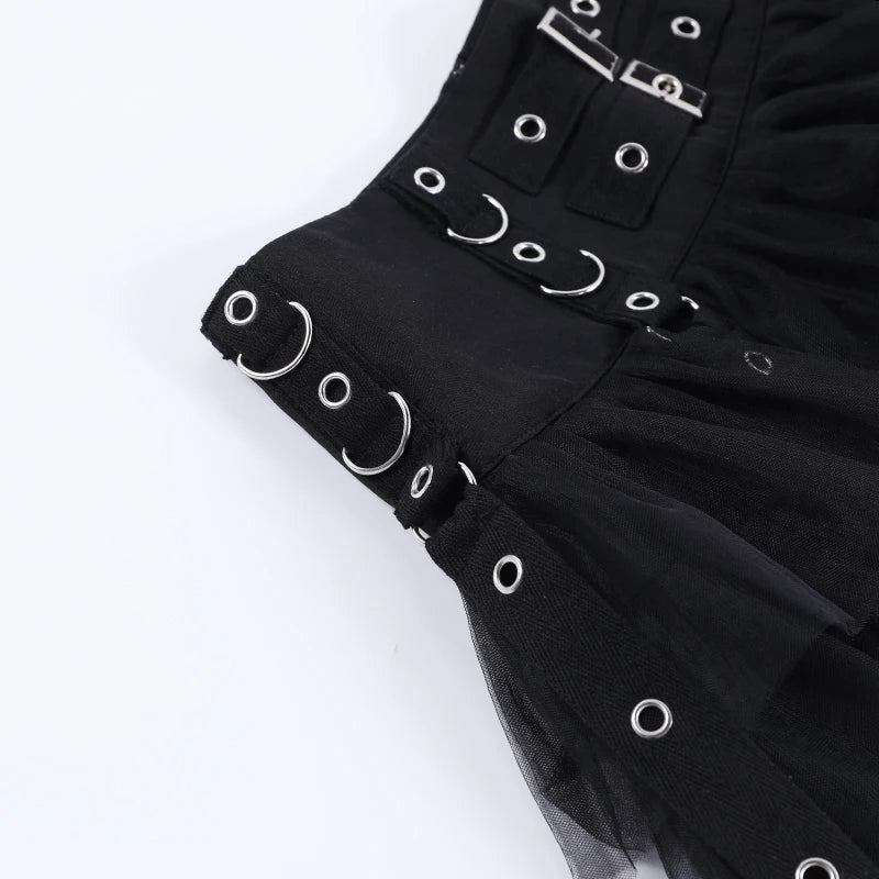 Pleated Gothic Skirt with Chains