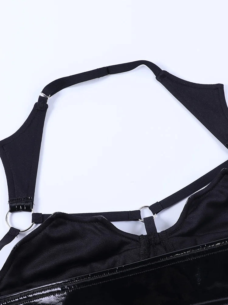 Gothic short top in the shape of a bat