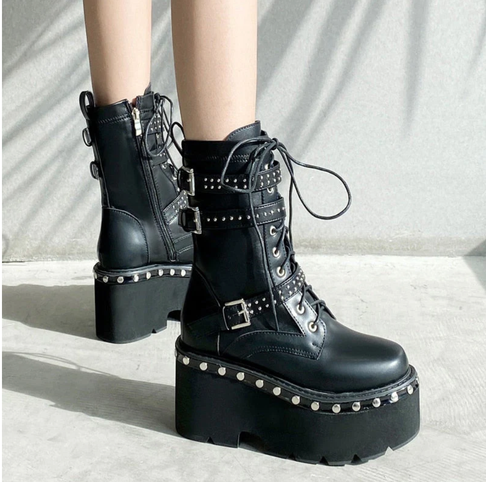 WYSOKIE BUTY SKÓRZANE DAMSKIE
