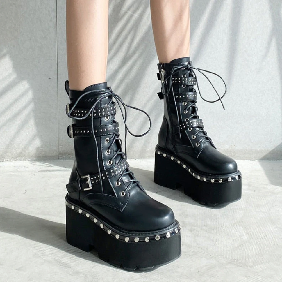 WYSOKIE BUTY SKÓRZANE DAMSKIE