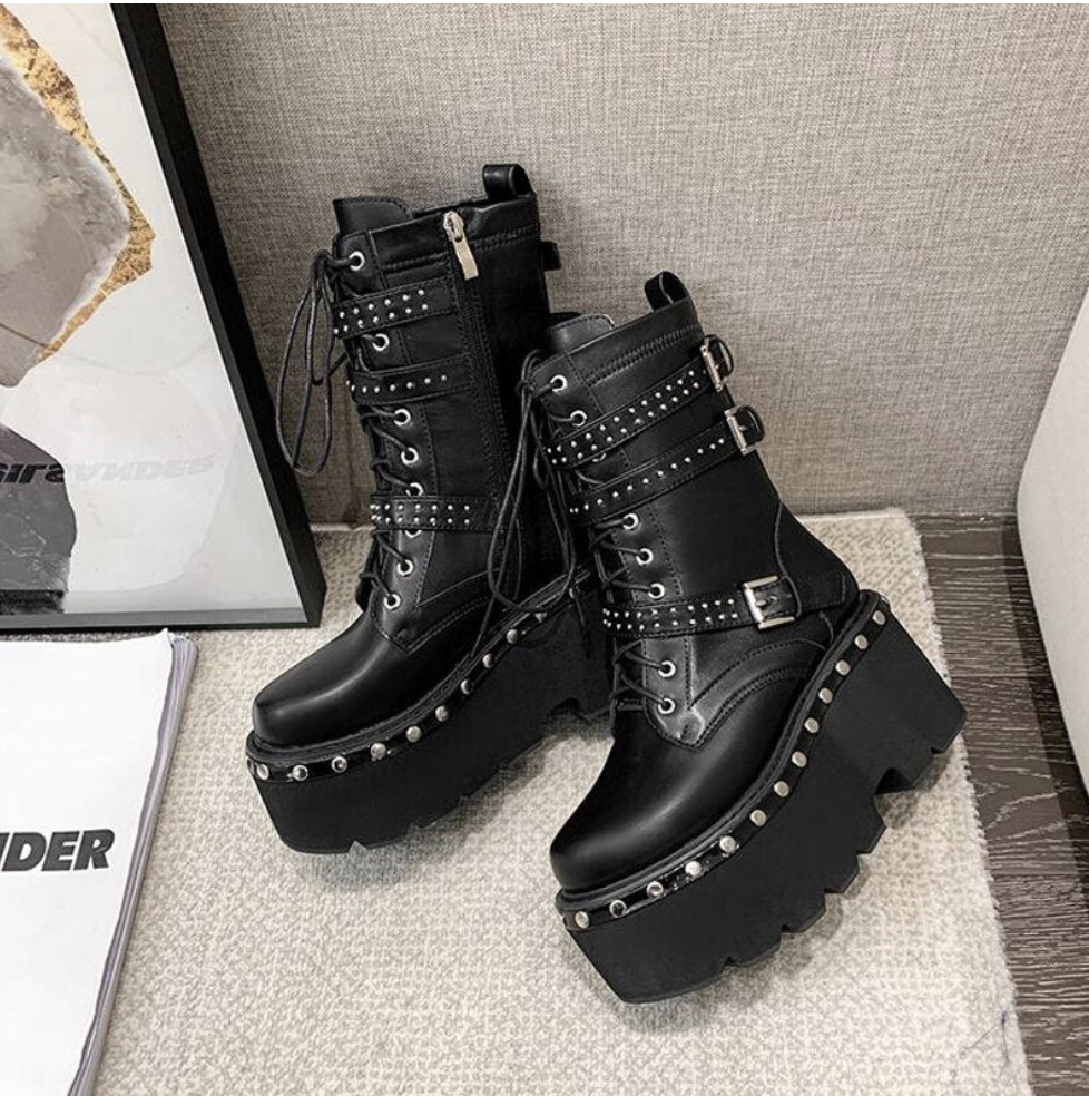 WYSOKIE BUTY SKÓRZANE DAMSKIE