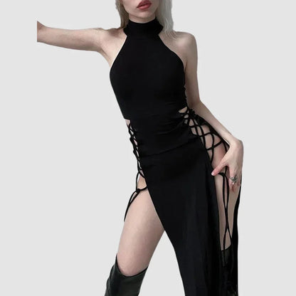 Dark Gothic Dress with Cutout