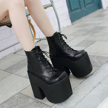 High, short gothic boots