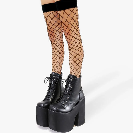 High, short gothic boots