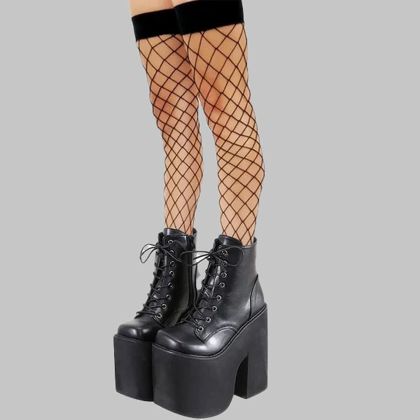 High, short gothic boots