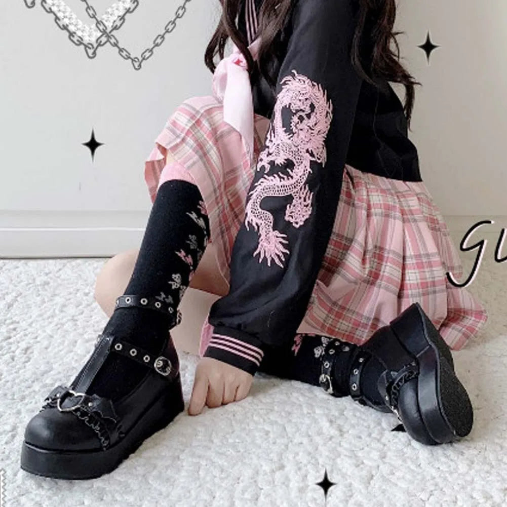 Gothic ankle boots in the style of Marry Janes