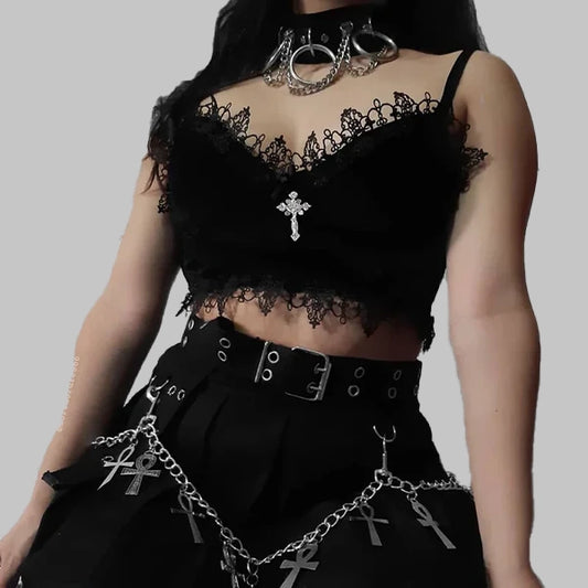 Black velvet gothic top