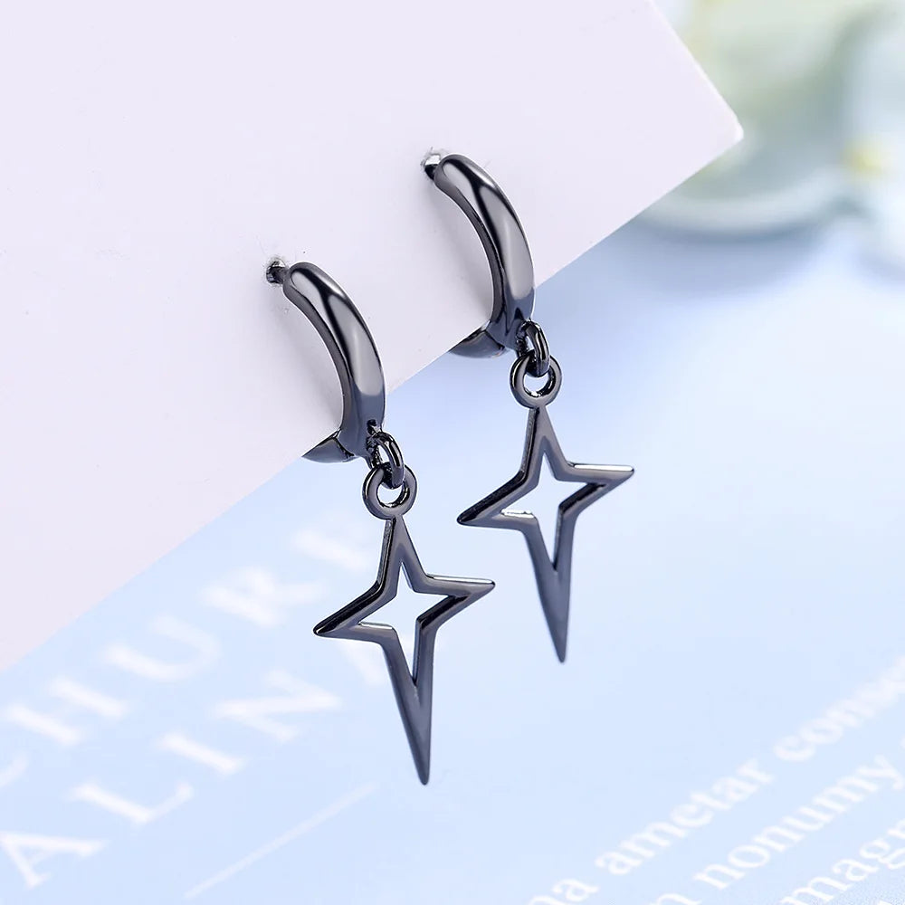 Punk earrings with a star motif