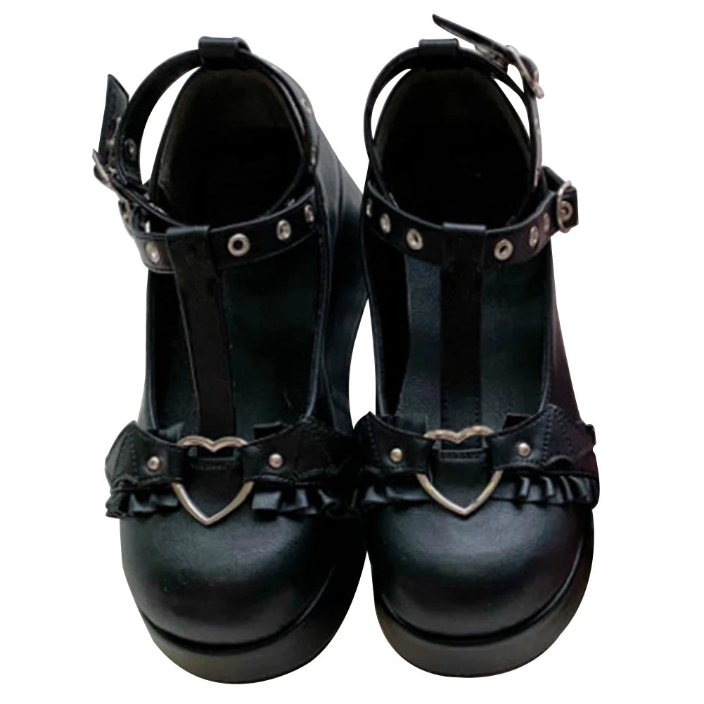 Gothic ankle boots in the style of Marry Janes