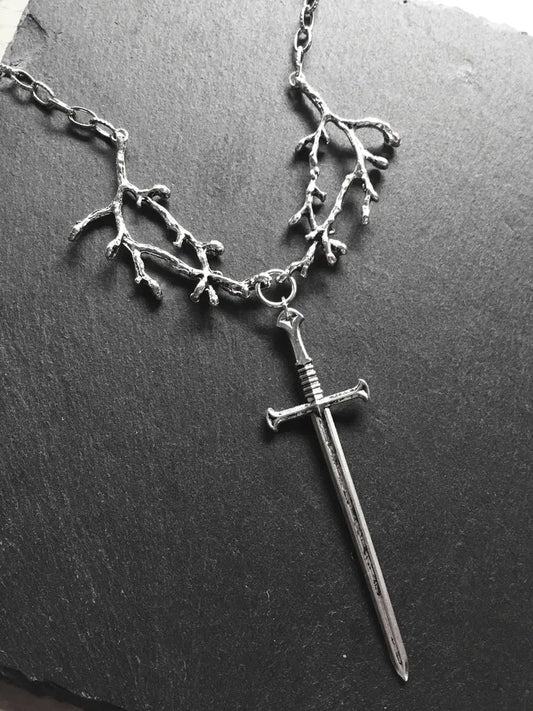 Gothic necklace with a sword motif