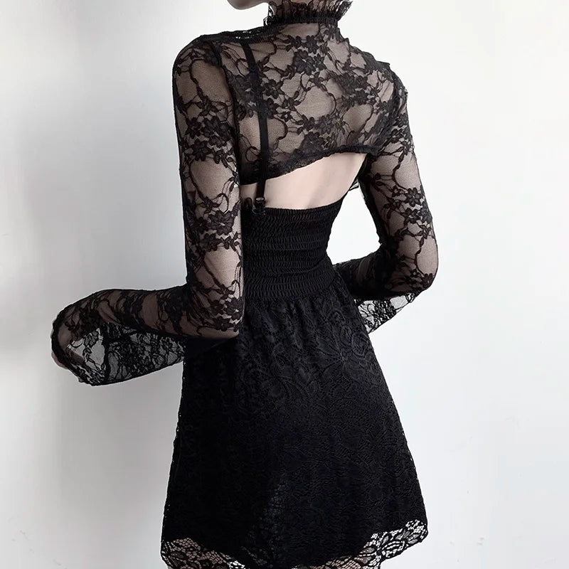 Black lace blouse