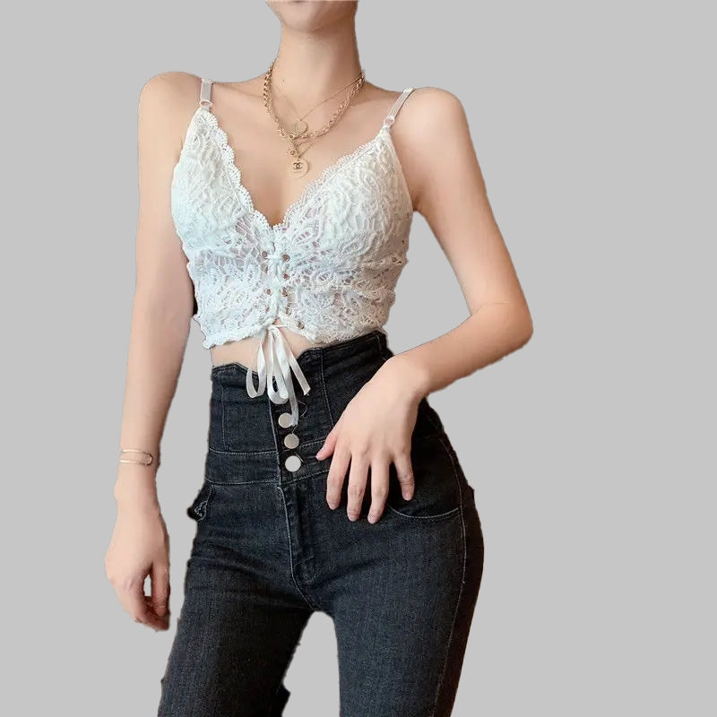 White corset top