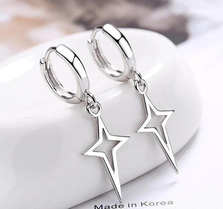 Punk earrings with a star motif