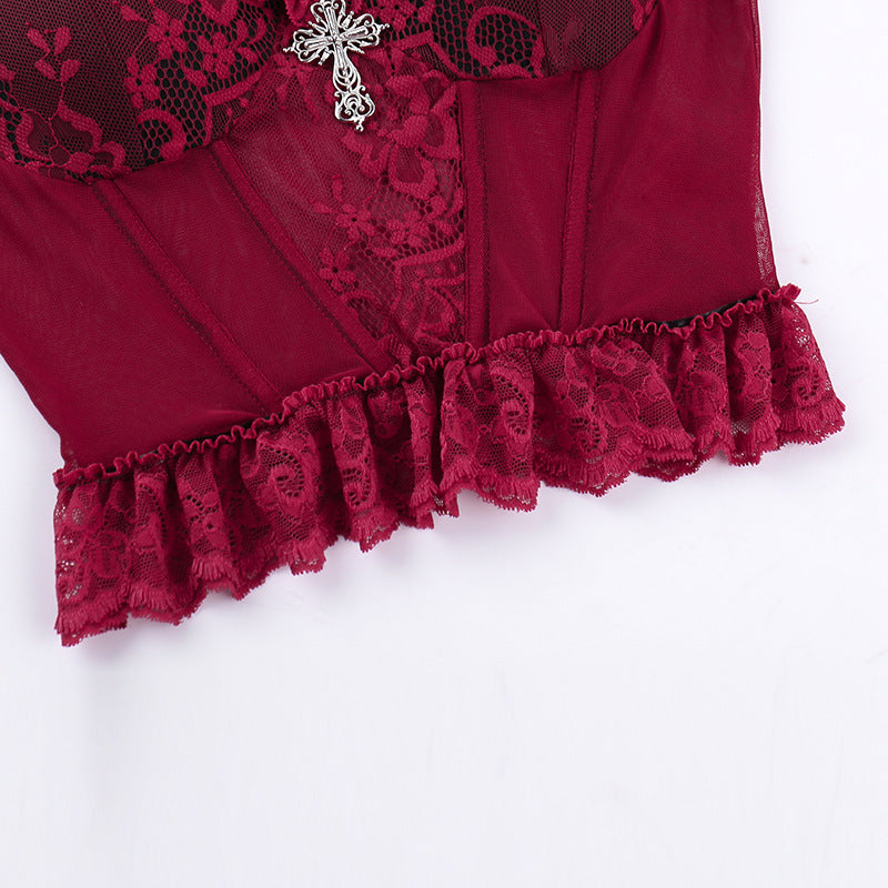 Top rojo vintage