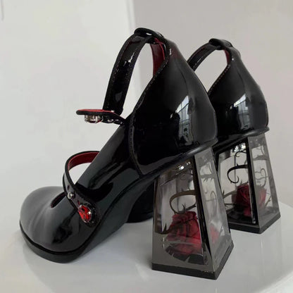 Gothic high wedges - black