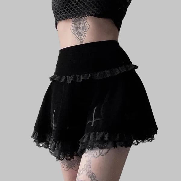 Gothic skirt with crosses