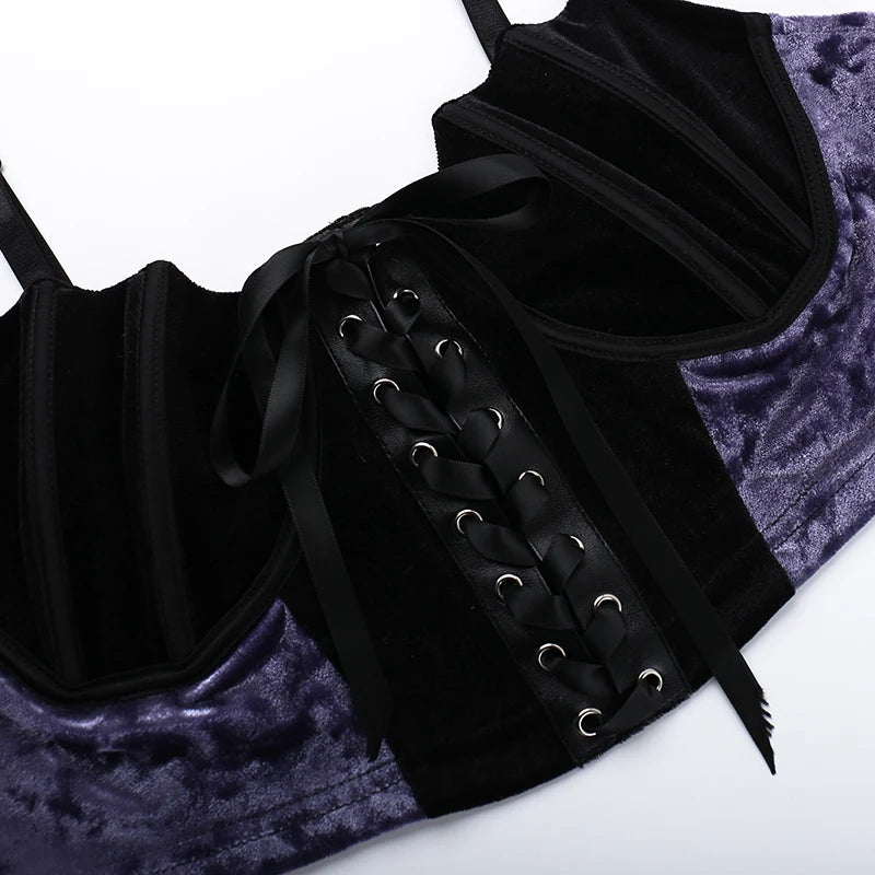 Gothic women's crop top - purple