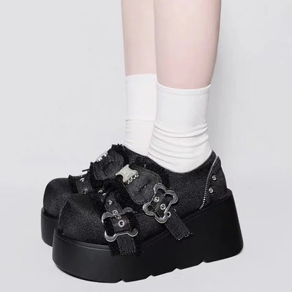 Zapatos con plataforma Spring Punk - negro brillante