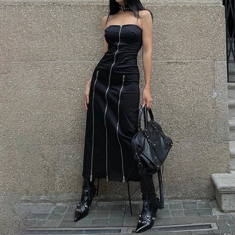 Gothic dress with a zipper