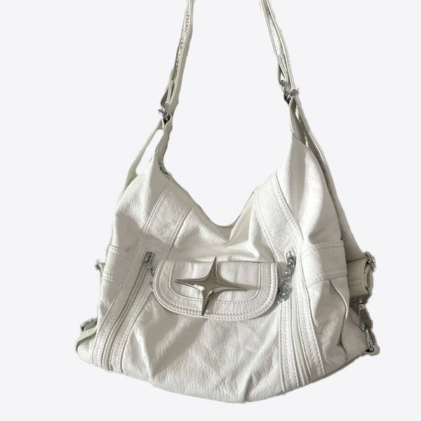 White Pu leather bag