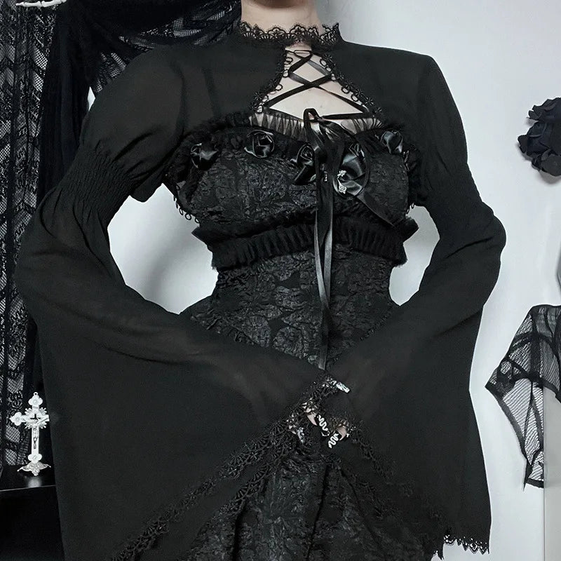 Gothic blouse with long sleeves