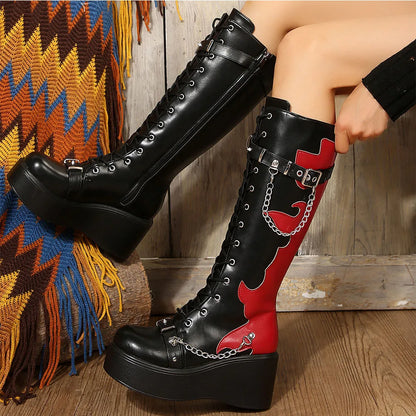 Gothic high Mary Jane shoes - red