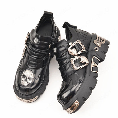 Gothic shoes with a skull motif