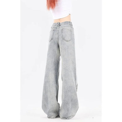 Baggy cargo jeans - light gray