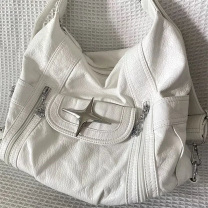 White Pu leather bag