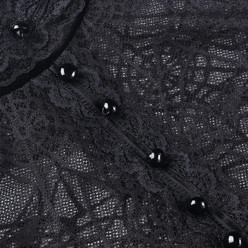 Gothic top with a spiderweb motif