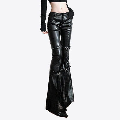 Gothic leather pants - black