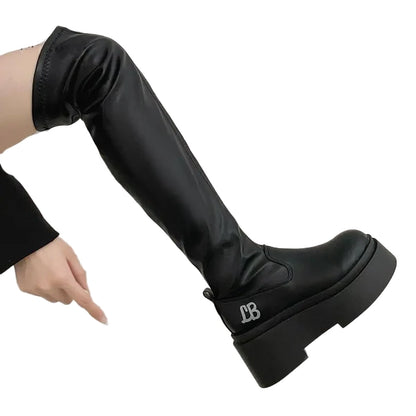 Gothic boots above the ankle