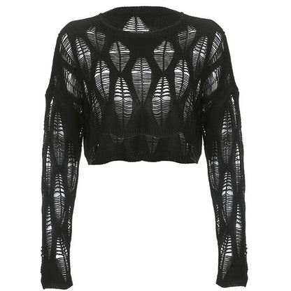 Gothic spring blouse, black