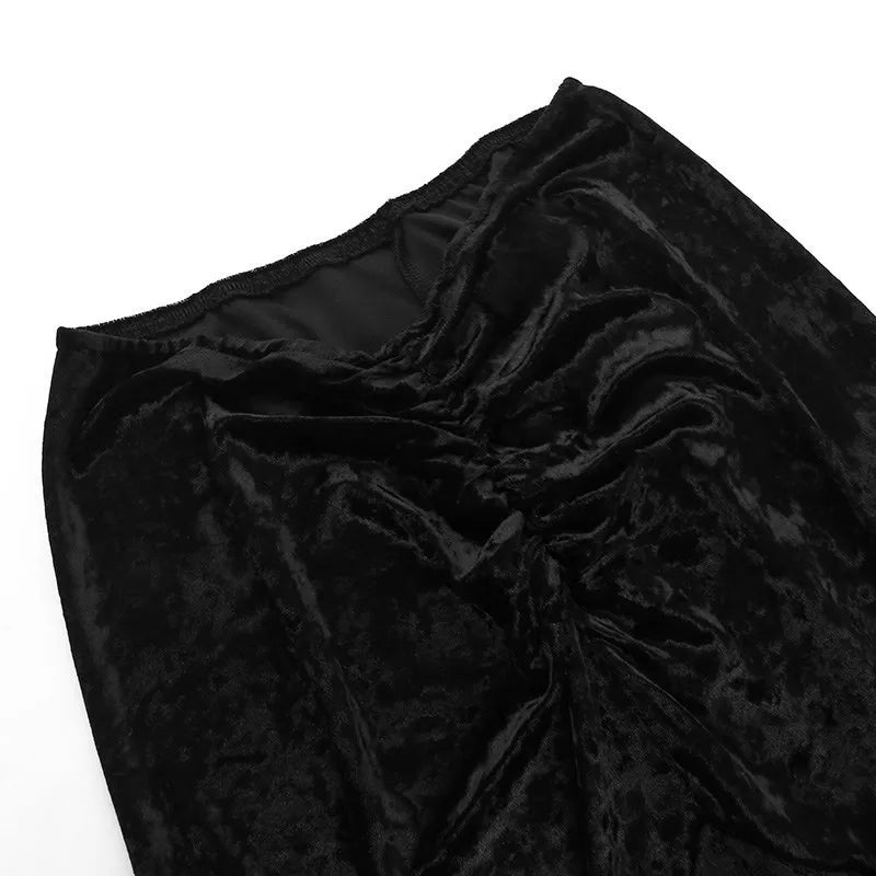 Gotycka koronkowa spódnica - czarna