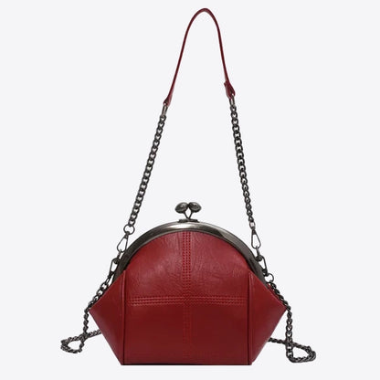 Shoulder bag on a chain - burgundy