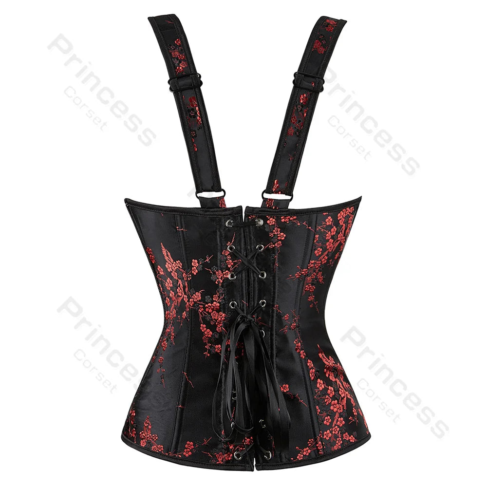 Women's corset with a motif of the land of the rising sun